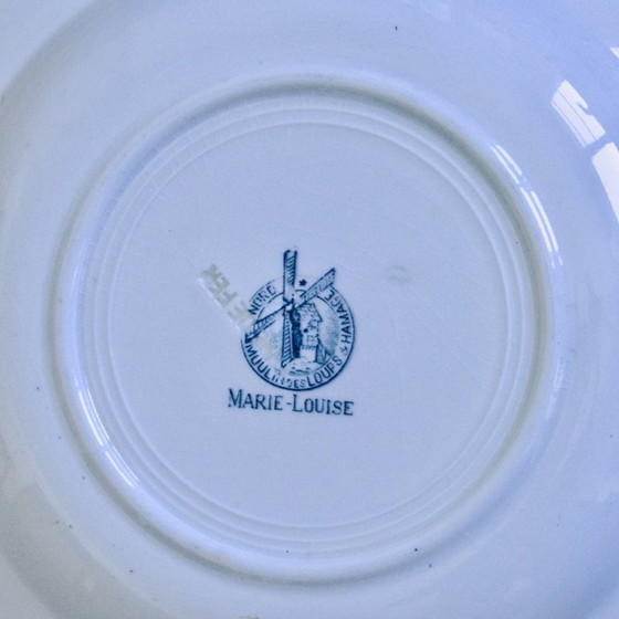 Image 1 of 10 antichi piatti francesi in pietra di ferro firmati Moulin des Loups, collezione Marie Louise