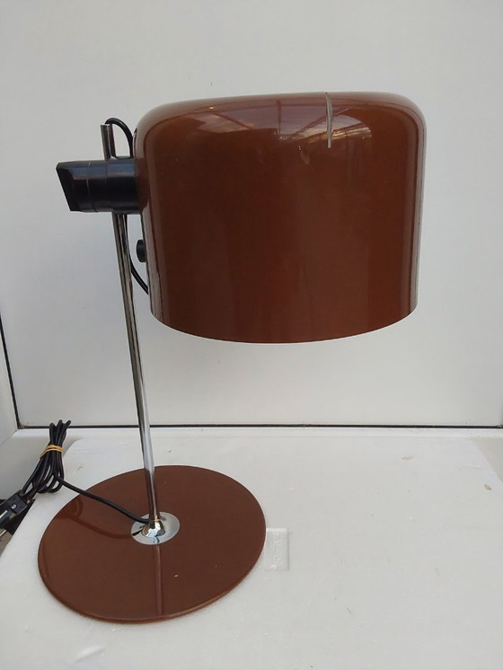 Image 1 of Coupe Joe Colombo 1ère édition lampe à poser marron chocolat O-Luce