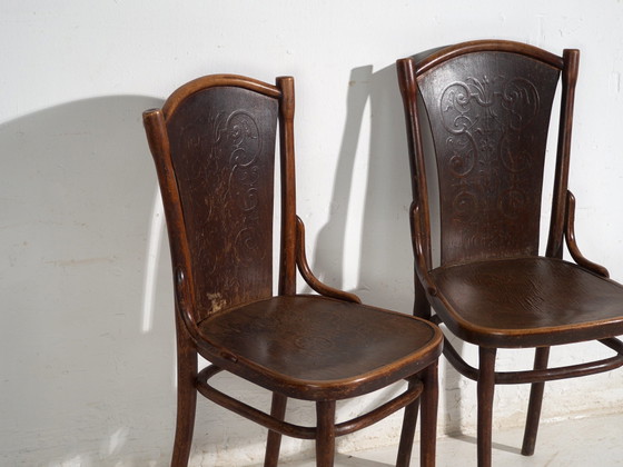 Set antico di 2 sedie Thonet in legno curvato – Europa Centrale, circa – Sedie da pranzo, Metal (photo 16 of 40)