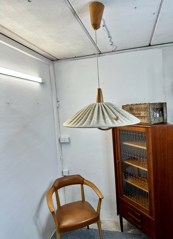 Mid Century Pendant Lamp Temde Teak Danish Design Vintage, Ceiling lights, Wood, Brown (photo 8 of 15)