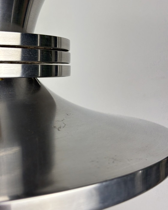 Image 1 of Danish Space Age UFO Brushed Aluminum Pendant Lamp Sputnik design Mid Century Modern 70s Industrial Minimalist 1970s Denmark