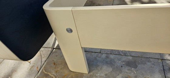 Vintage alert! Midcentury Space Age headboard with 70s Auping bed frame, Bedroom accessories, Metal, Wood (photo 24 of 48)