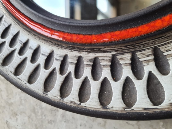 Image 1 of Specchio da parete vintage in ceramica scandinava, anni '70