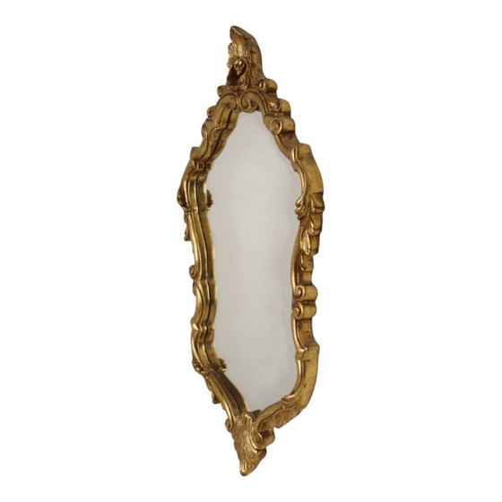 Klassieke Gouden Kuifspiegel Frankrijk Barok Stijl 74cm – Glass (photo 4 of 18)