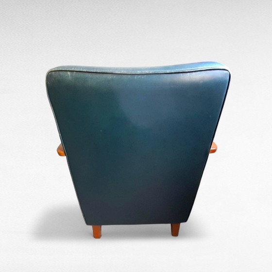 Image 1 of Italiaans Design Baxter Fauteuil, Petrol Groen Leer