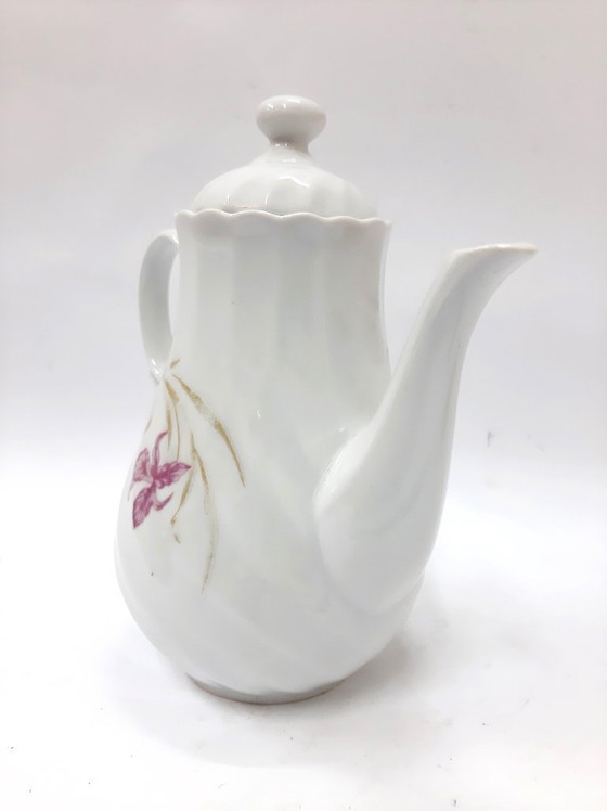 Image 1 of Vintage porseleinen koffie-/theekan met deksel, porseleinen kan