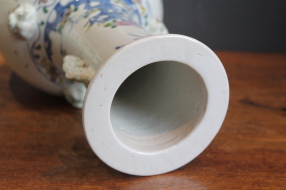Antique Chinese Rouleau Vase – Ceramic, Porcelain (photo 6 of 16)
