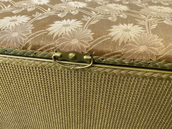 Image 1 of Boîte à couvertures / Ottoman Lloyd Loom vintage des années 1950