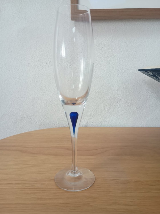 Deens Designer Glas Orrefors Intermezzo Blue Champagne – Glazen & Karaffen, Crystal (photo 3 of 5)