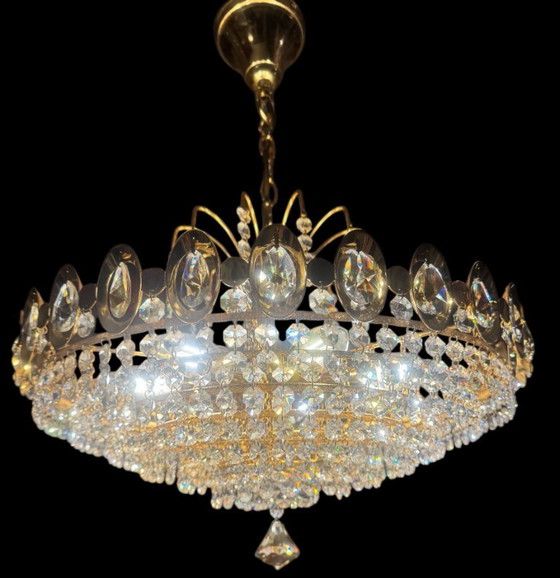 Palwa Vintage Crystal Chandelier – Brass (photo 3 of 5)