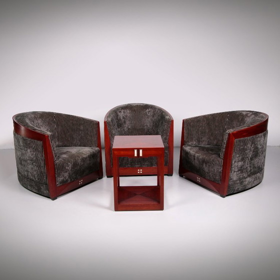 Image 1 of Art-Deco-Sessel, Entwurf von Frits Schuitema, mit Tisch, 1980