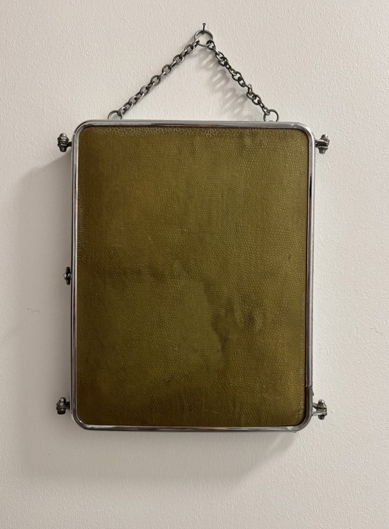 Image 1 of 1950s beveled triptych barber mirror