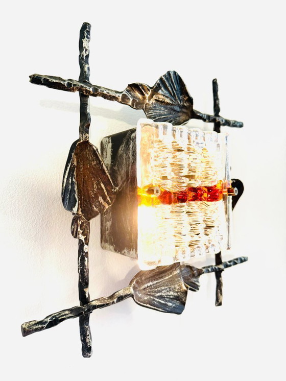 Image 1 of Brutalist wall lamp by Tom Ahlström and Hans Ehrlich for A + E Leuchte, Sweden, circa 1960s