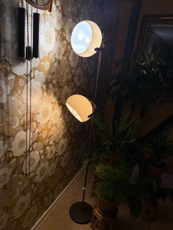 Image 1 of Lampada da terra retrò vintage a forma di fungo, lampade a globo anni '70