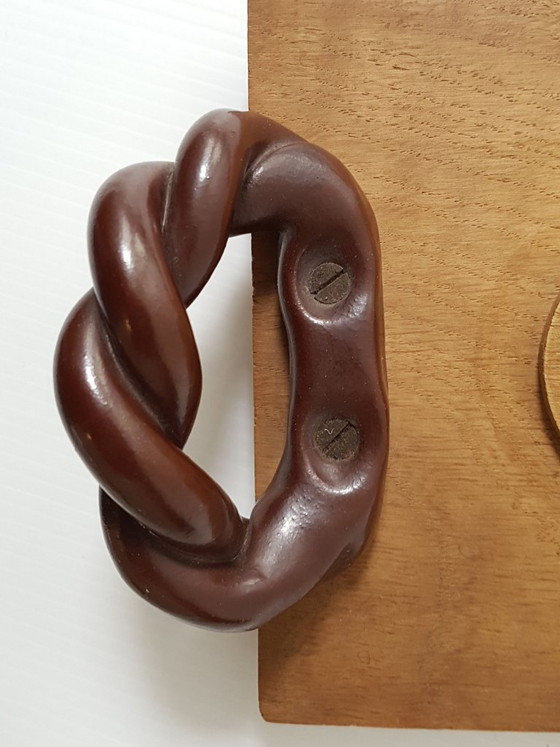 Image 1 of MAGNIFIQUE PLATEAU 3 RAMEQUINS CERAMIQUE SEVRES KERAMOS FRANCE 1950 VINTAGE 50S