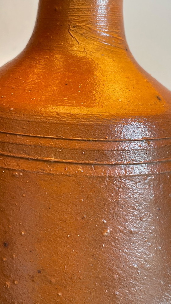 Image 1 of Vintage Portuguese glazed stoneware handcrafted lamp