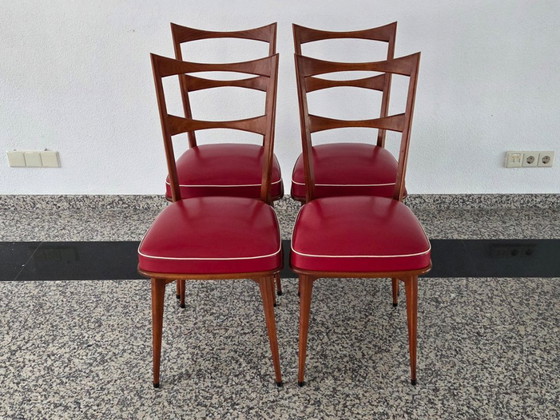 Image 1 of 4 Mid-Century teak chairs (8 also possible)