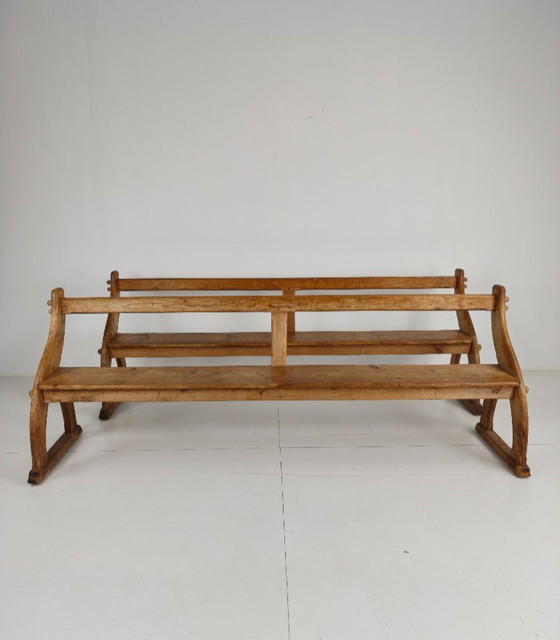 Bancs d'école victoriens en pin pitchpin – Vers 1900, Angleterre – Wood (photo 4 of 12)
