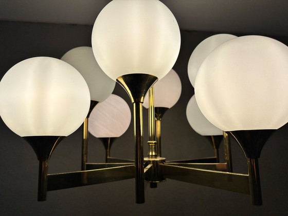 Vintage Boulanger Hanglamp – Hanglampen, Glass, Brass (photo 9 of 13)