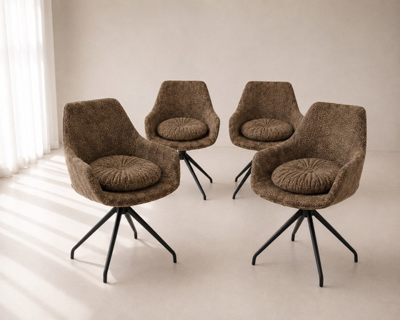 Set di 4 sedie da camera Riverdale | Design marrone/tortora – Cotone (photo 6 of 6)