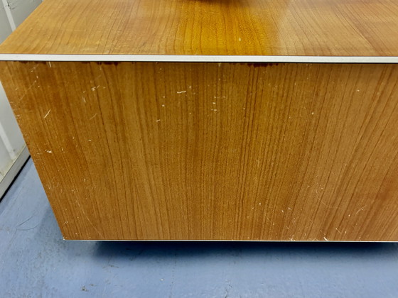 Image 1 of Coffee table/TV unit by Lignet roset: solid wood on casters: 108x61.5x31 cm