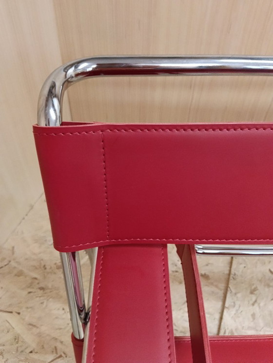 Image 1 of KNOLL Studio Set van 2 WASSILY B3 fauteuils (NIEUW) in rood leer