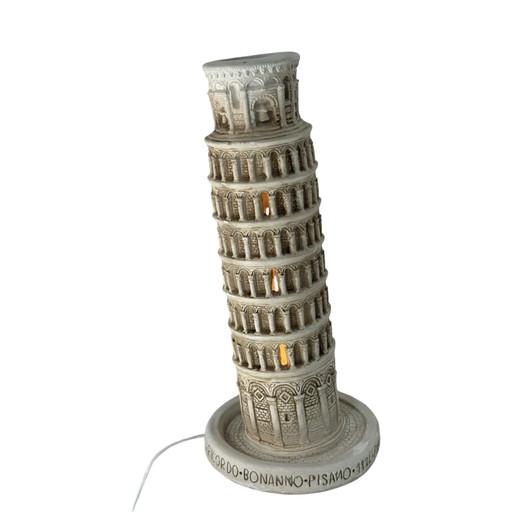 Vintage - Ceramic - Table lamp in the shape of the leaning tower of Pisa - Ca. 1980’s