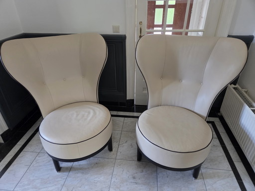 Giorgetti Rea Bergère Fauteuils + Eos Trolley – Chi Wing Lo – Leather, Metal (photo 2 of 8)