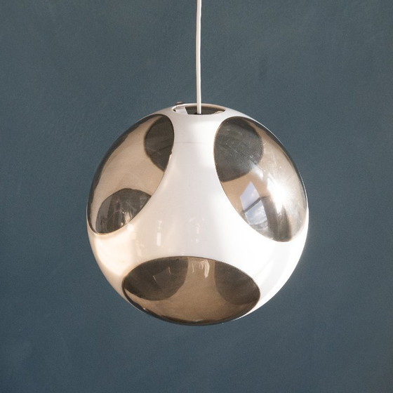 Image 1 of Lámpara colgante espacial redonda blanca con forma de ojo de insecto