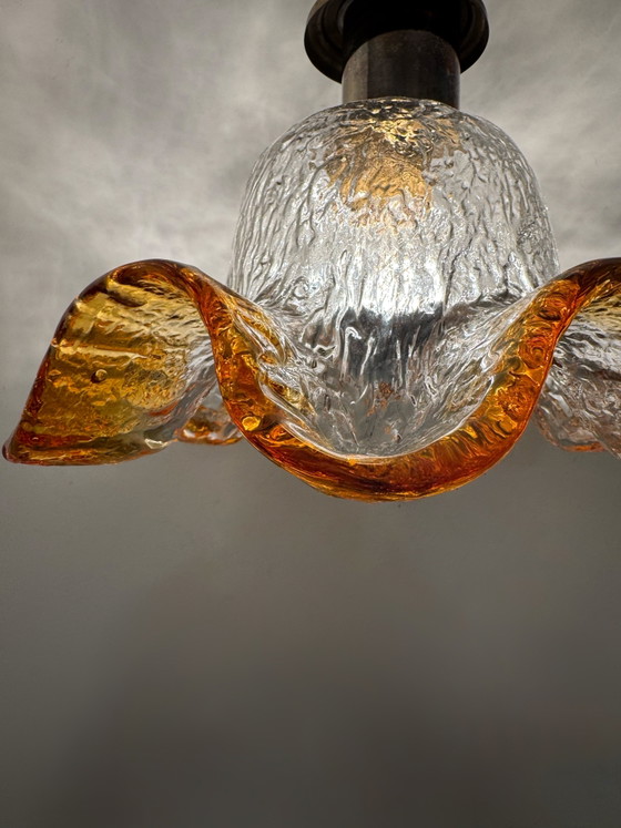Image 1 of Murano glass flower chandelier, 1970s
