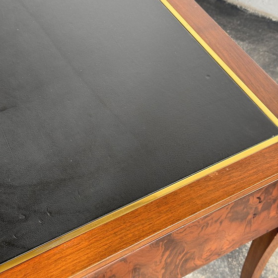 Scrivania in radica di noce con piano in pelle di FEKA, anni '70 – Tavoli da pranzo, Brass (photo 18 of 18)