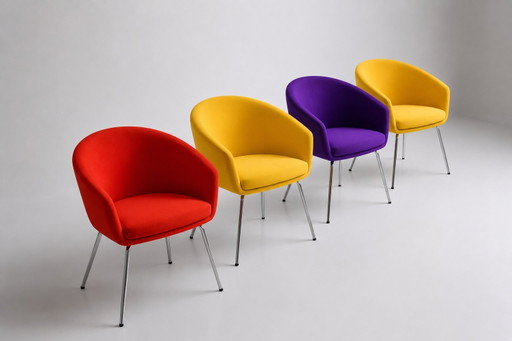 4 x Originele Artifort Megan Fauteuils van Rene Holten – Metal, Textile