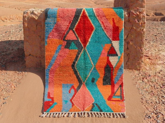 Image 1 of Alfombra marroquí colorida hecha a mano de 270 cm x 170 cm.