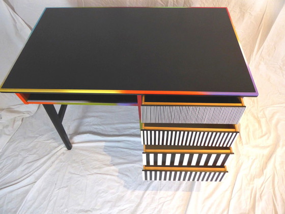 Image 1 of Colourfull Desk with 4 multicoloured drawers