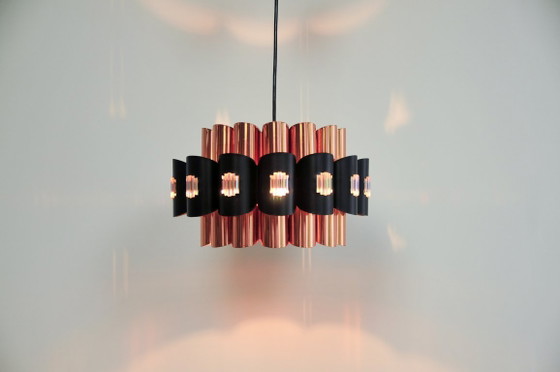 Copper Mother-of-Pearl Pendant Lamp Werner Schou – Coronell Elektro, Metal (photo 4 of 6)