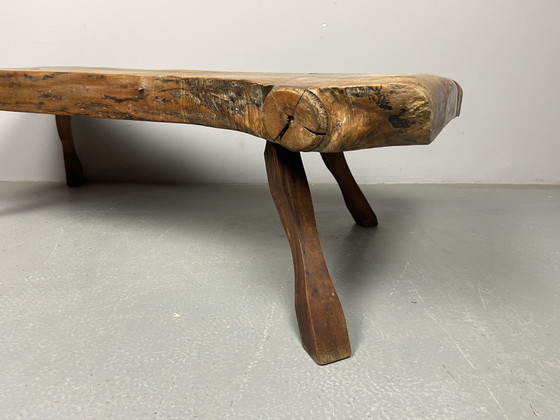 Image 1 of Brutalistische Wabi-Sabi salontafel van massief hardhout met vrije vorm, jaren 70. Ref.: CT1000