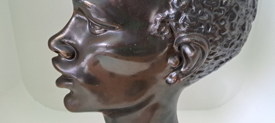 Image 1 of Bronze Profile of an African Man, 1930, Franz Hagenauer Vienna