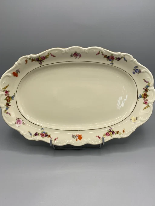 Grande piatto da portata in porcellana bavarese – Schumann Arzberg – Decorazione floreale – decoratieve objecten, Porcelain