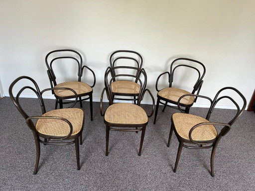 6x Thonet 214f ​​Chairs