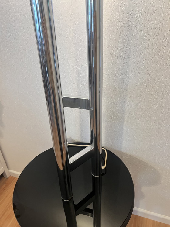 Duitse vintage vloerlamp in Space Age-stijl, gemaakt van glas en metaal, jaren 70. – spaceage, Vloerlampen (photo 5 of 12)
