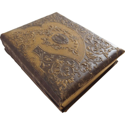 Vintage leren fotoalbum