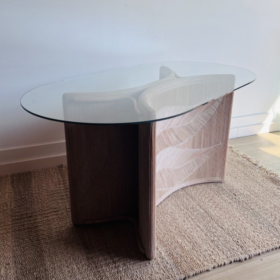 Image 1 of Rotan Tafel Sidetable Bureau Italiaans Design Vivai del Sud