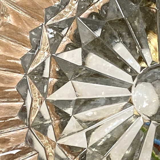 Image 1 of Lampada da parete/soffitto in vetro stampato, illuminazione vintage anni '70-'80