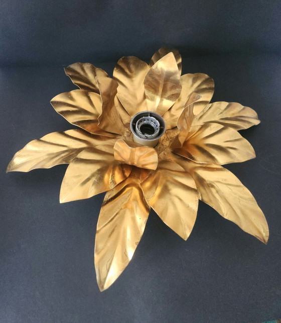 Italienische Hollywood Regency Florentiner Deckenlampe in Blumenform von Hans Kögl – Deckenleuchten, Metal (photo 21 of 29)