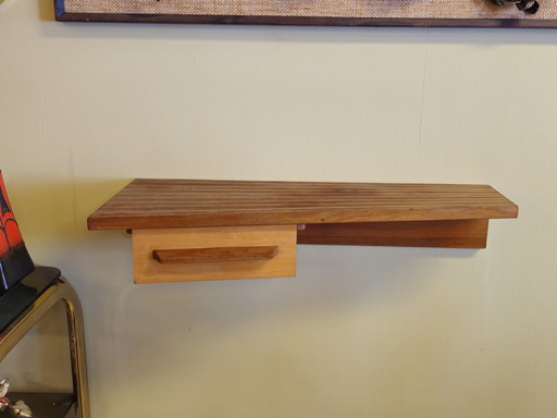 Mobiletto da parete vintage di metà secolo, mobiletto da corridoio, mensola a muro, portachiavi sospeso