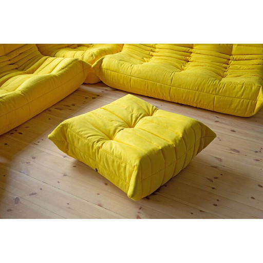 Togo vintage lounge set in yellow microfiber by Michel Ducaroy for Ligne Roset, France 1973