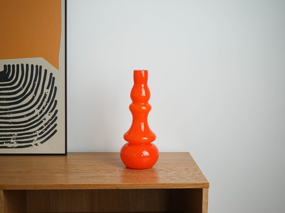 Image 1 of Orange glass vase, Danish design, 1960s, made in Denmark