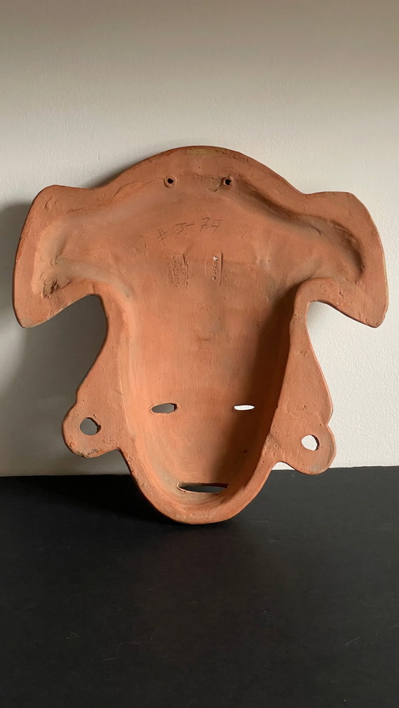 Image 1 of Masque Terre Cuite Reproduction Vintage Mexique