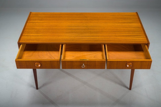Image 1 of Mid Century Teakholz-Schreibtisch, zugeschrieben Bartels Works, 1960er Jahre