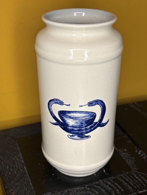 Vintage InterPharm Apothekerspot – Blau/Weiß Keramik – Unicum PR-1